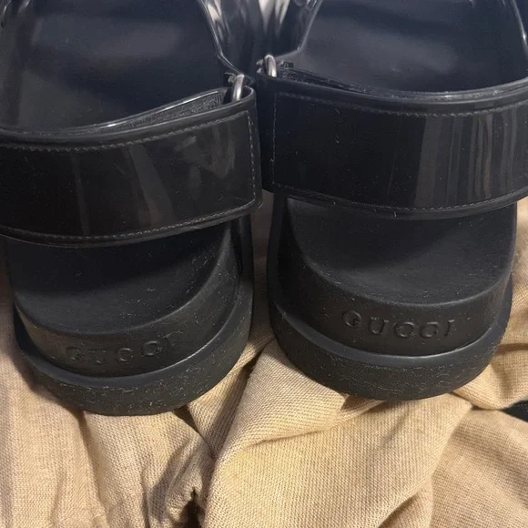 Gucci Black Double Buckle Sandals - Picture 2 of 5